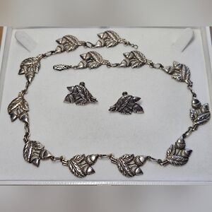 Danecraft Sterling Silver Leaf & Acorn Set